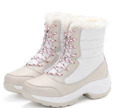 High Waterproof Snow Boots for Women – Stay Warm and Dry White