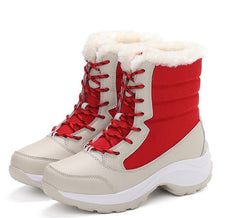 High Waterproof Snow Boots for Women – Stay Warm and Dry Red