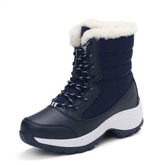 High Waterproof Snow Boots for Women – Stay Warm and Dry Blue