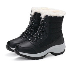 High Waterproof Snow Boots for Women – Stay Warm and Dry Black