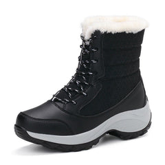 High Waterproof Snow Boots for Women – Stay Warm and Dry Black