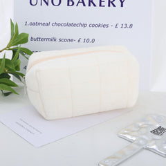 Japanese Pillow Cosmetic Bag - Large Capacity Storage Stationery Box White
