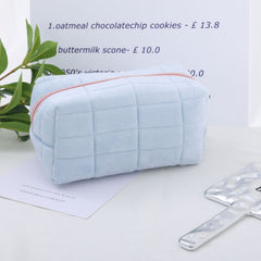 Japanese Pillow Cosmetic Bag - Large Capacity Storage Stationery Box Blue