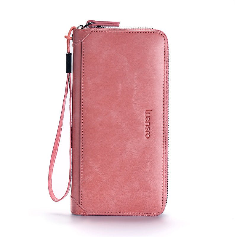 Korean Leather Vintage Clutch Bag Pink