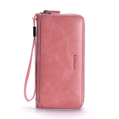 Korean Leather Vintage Clutch Bag Pink