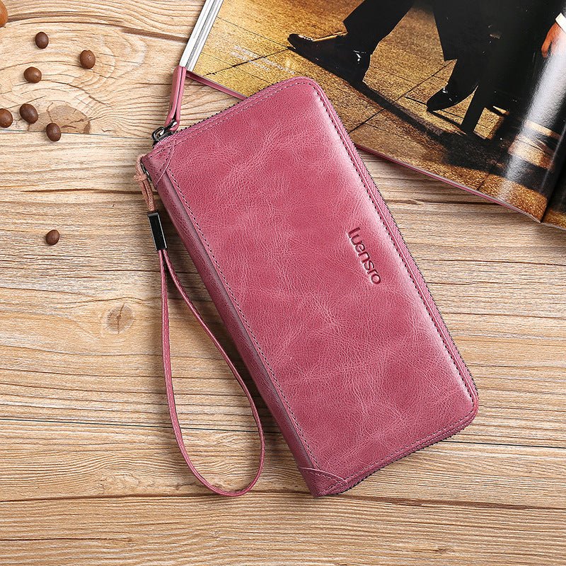 Korean Leather Vintage Clutch Bag Purple