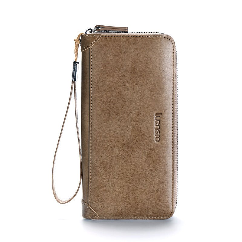 Korean Leather Vintage Clutch Bag Coffee