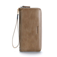 Korean Leather Vintage Clutch Bag Coffee
