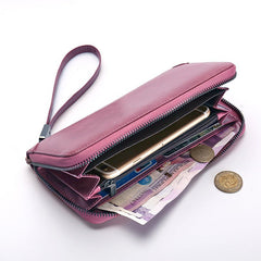 Korean Leather Vintage Clutch Bag Purple