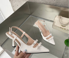 Korean Style Shallow Mouth High Heel Toe Box Stiletto Heel Pumps Blue