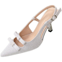 Korean Style Shallow Mouth High Heel Toe Box Stiletto Heel Pumps Blue