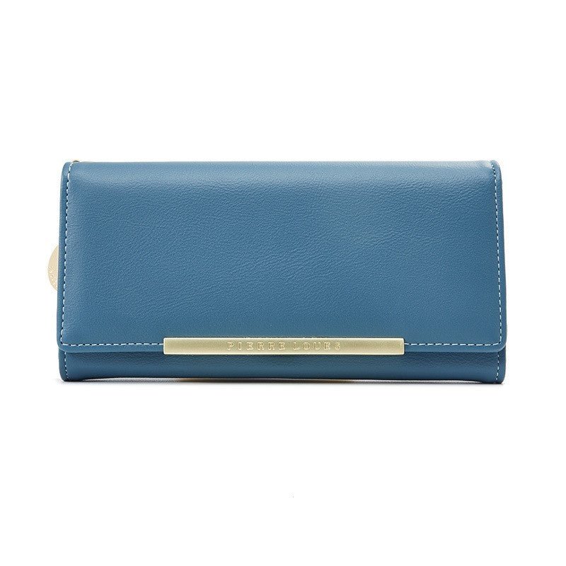 Korean style simple large holding clutch Blue