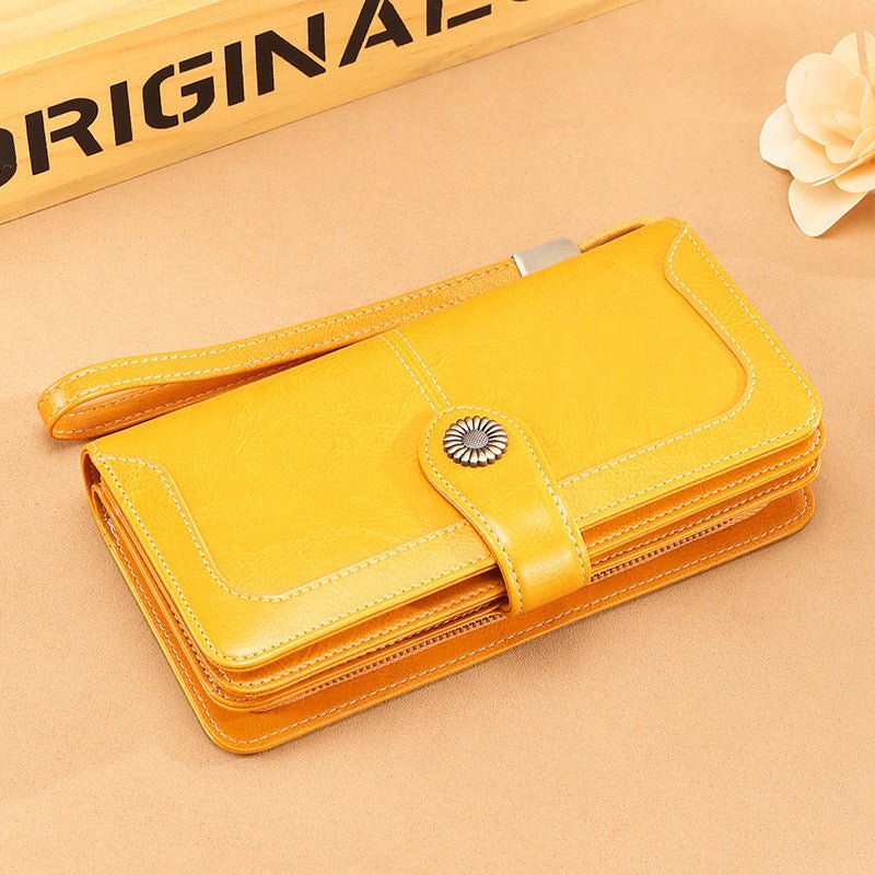 Ladies Long Clutch Handbag Ancient yellow