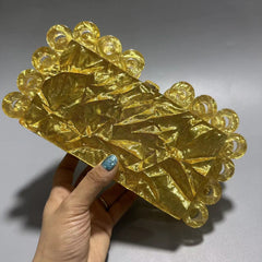 Ladies New Fashion Circle Clutch Handbag Gold