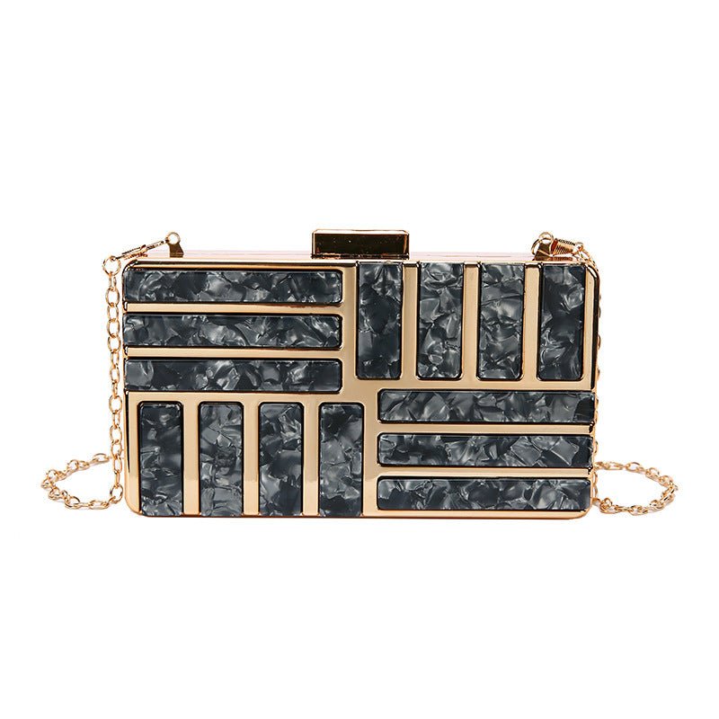 Ladies Square Bag Acrylic Clutch Handbag Black