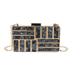 Ladies Square Bag Acrylic Clutch Handbag Black