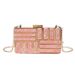 Ladies Square Bag Acrylic Clutch Handbag Powder