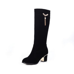 Large And Small Size Women's Suede Boots Red