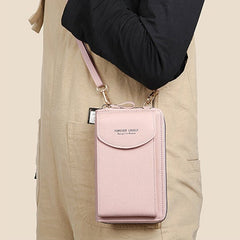 Large Capacity Clutch Shoulder Bag for Mobile Phones Red
