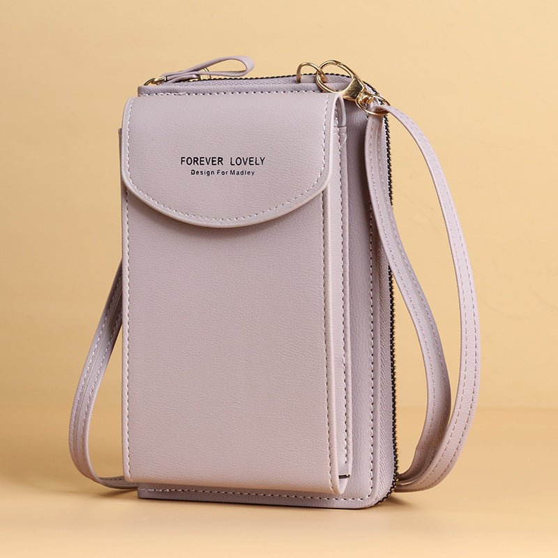 Large Capacity Clutch Shoulder Bag for Mobile Phones Purple