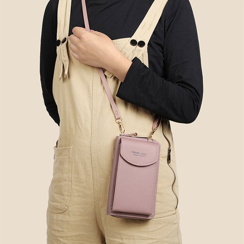 Large Capacity Clutch Shoulder Bag for Mobile Phones Red