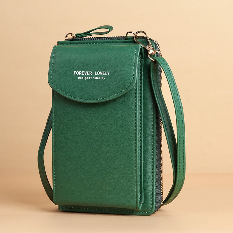 Large Capacity Clutch Shoulder Bag for Mobile Phones Green