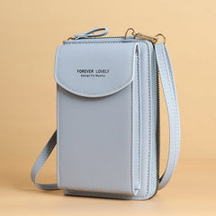 Large Capacity Clutch Shoulder Bag for Mobile Phones Blue