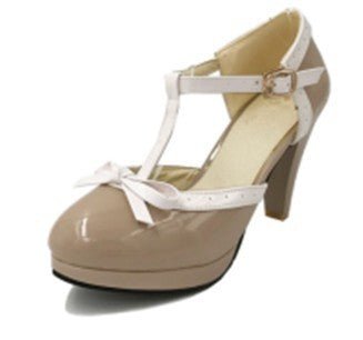 Large color matching high heels Sky Blue