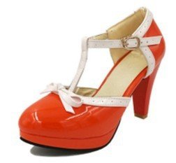 Large color matching high heels Orange Red