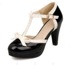 Large color matching high heels Black