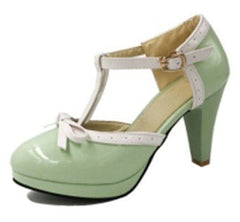 Large color matching high heels Light Green