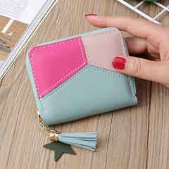 Leather Bag Clutch: Women's Wallet for Ladies and Girls Light Green