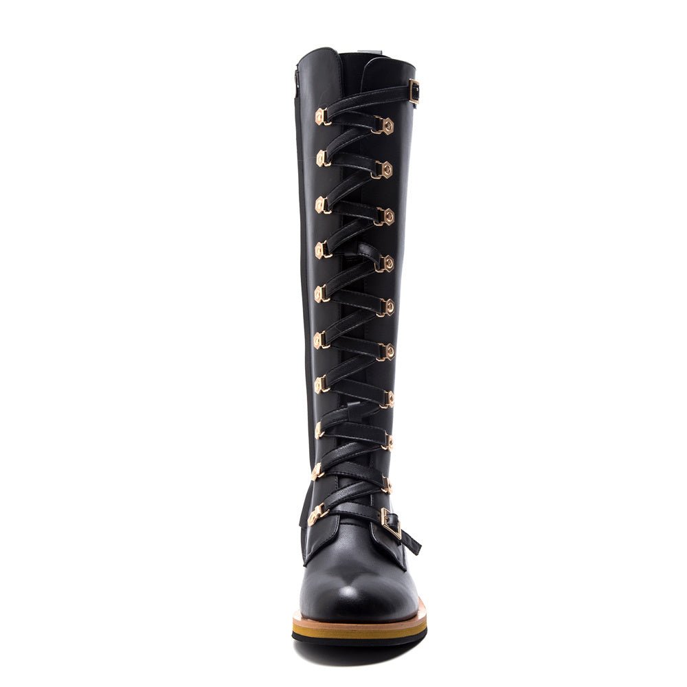 Leather boots Martin boots Black