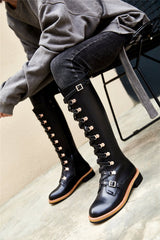 Leather boots Martin boots Black