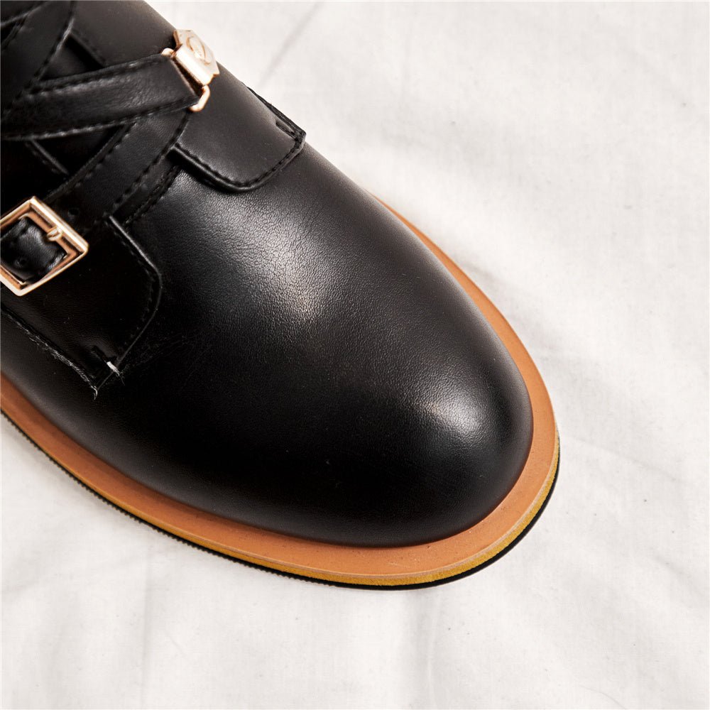 Leather boots Martin boots Black