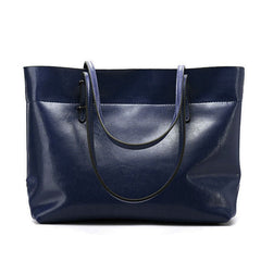 Leather Clutch Bag – Casual Wax Cowhide Sapphire Blue