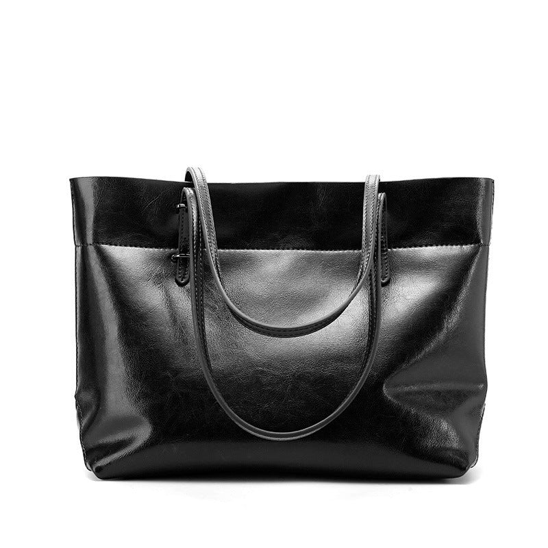 Leather Clutch Bag – Casual Wax Cowhide Black
