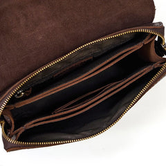 Leather Clutch Retro Men's Clutch Crazy Horse Leather Multifunction Wallet Brown