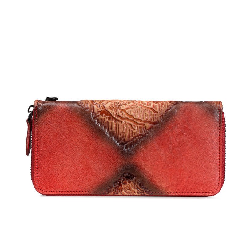 Leather ladies Clutch wallet Red