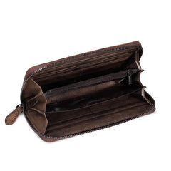 Leather ladies Clutch wallet Coffee