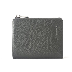Leather Wallet Lychee Pattern Women's Short Gray