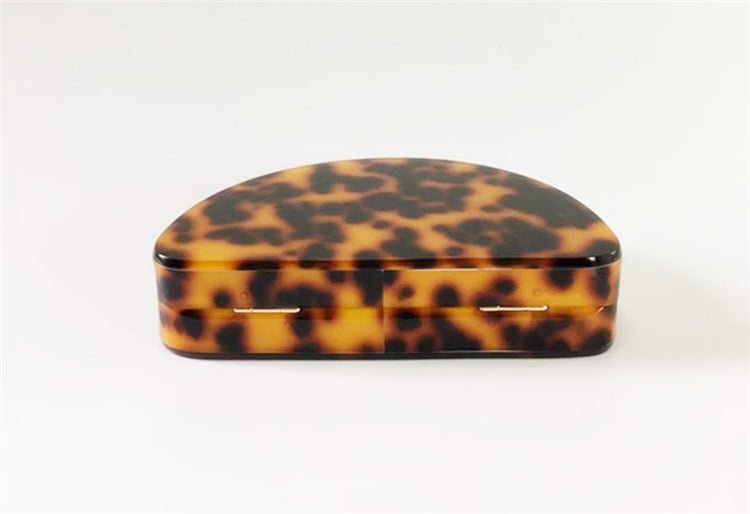 Leopard Print Semicircle Acrylic Clutch Women Hawksbill Color