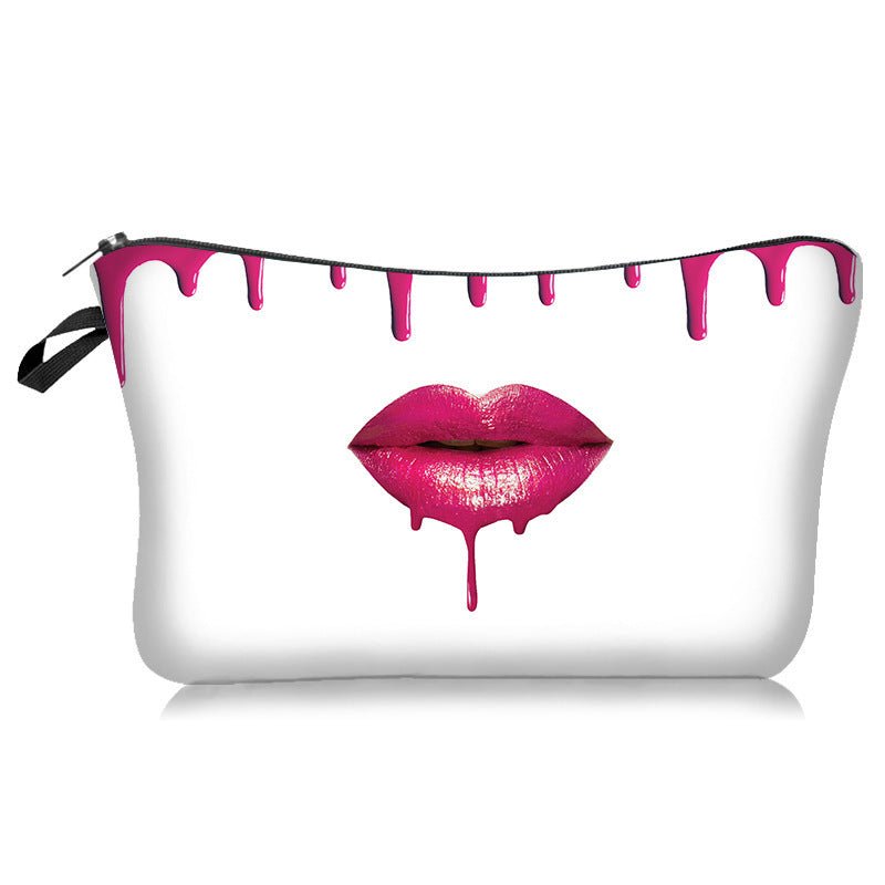 Lips Rose Flower Print Clutch Bag 45038