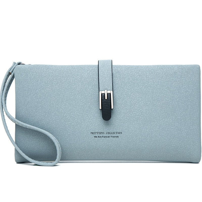 Long Female Wallet Simple Clutch Blue