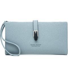 Long Female Wallet Simple Clutch Blue