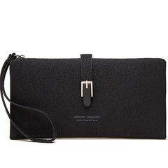 Long Female Wallet Simple Clutch Black