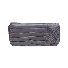 Long lady zipper clutch Wallet Grey
