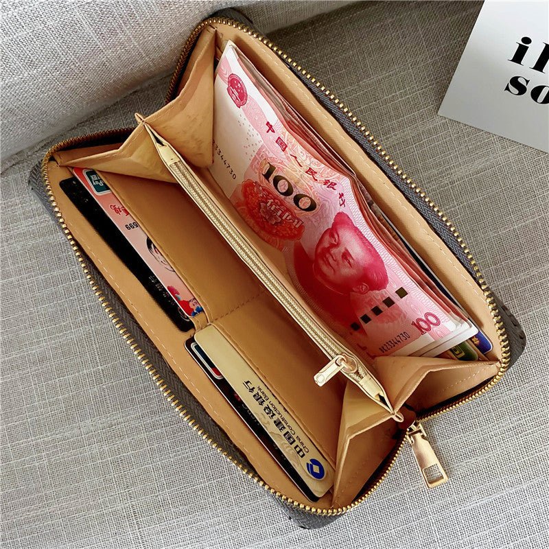 Long lady zipper clutch Wallet Black