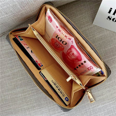 Long lady zipper clutch Wallet Black