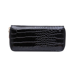 Long lady zipper clutch Wallet Black